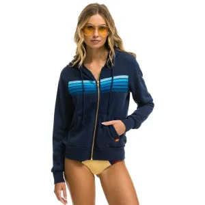 5 Stripe Zip Hoodie Navy/Blue