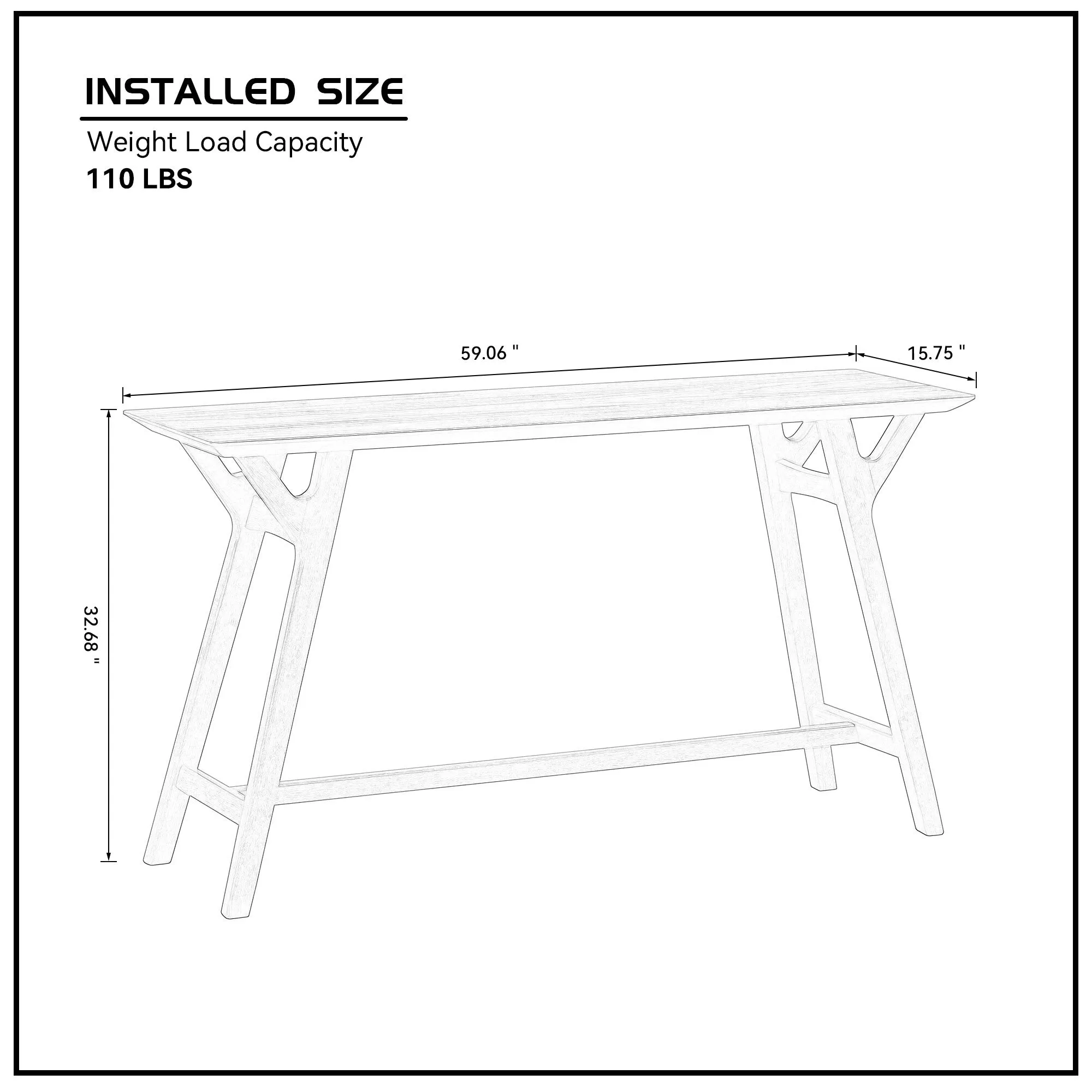 59" Entryway Table, Narrow Console with Solid Wood Legs, Modern Design Skinny Sofa Table for Living Room, Hallway, Apartment - Walnut