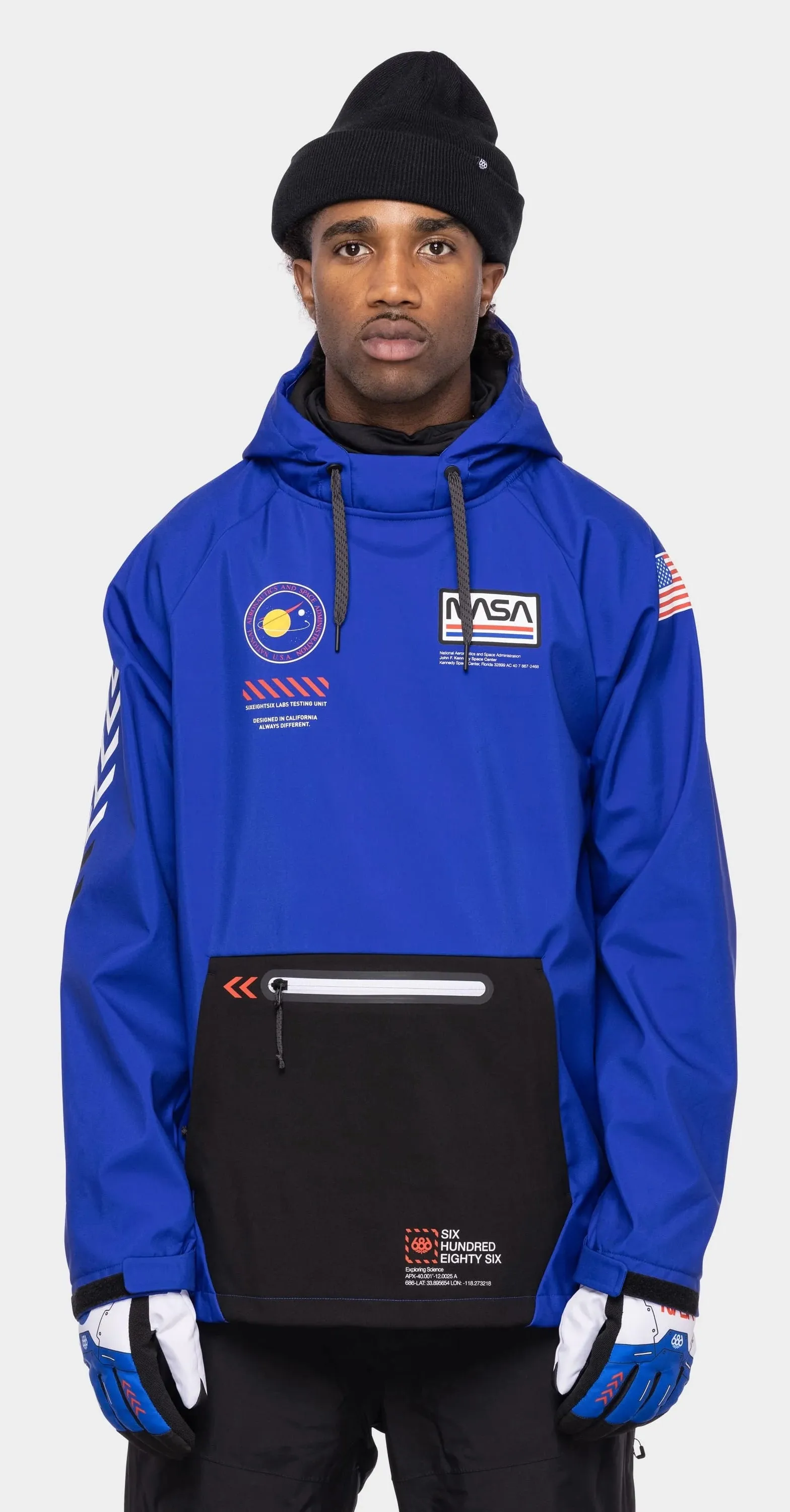 686 Waterproof Hoodie Mens 2023 Nasa Blue