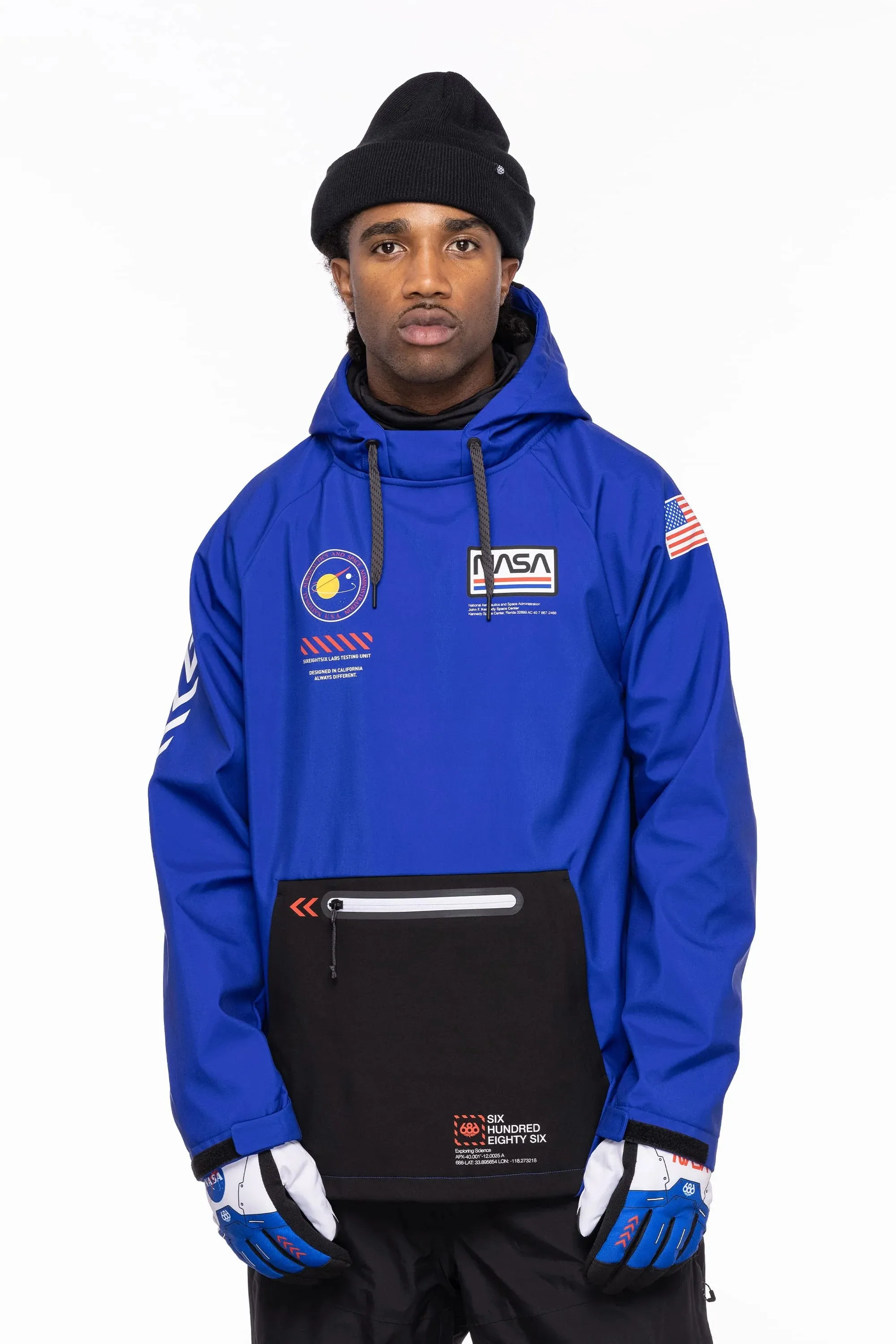 686 Waterproof Hoodie Mens 2023 Nasa Blue