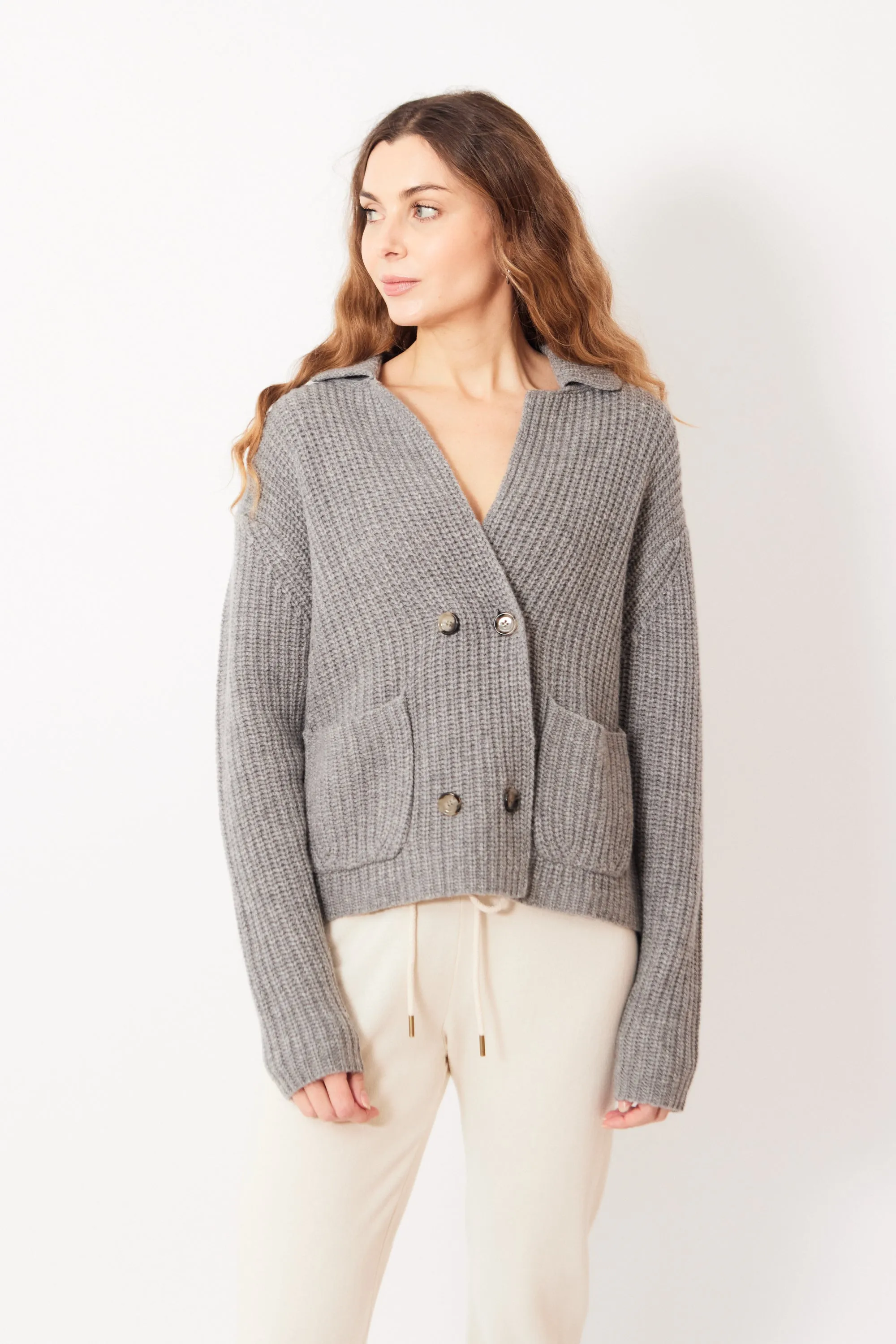 Allude Virgin Wool Cashmere DB Jacket Sweater