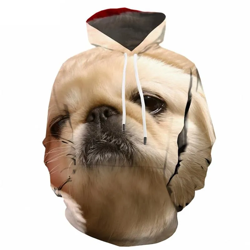 Animal Sweatshirts men Christmas Hooded Casual Dog 3d Printed Lovely Hoodie Print