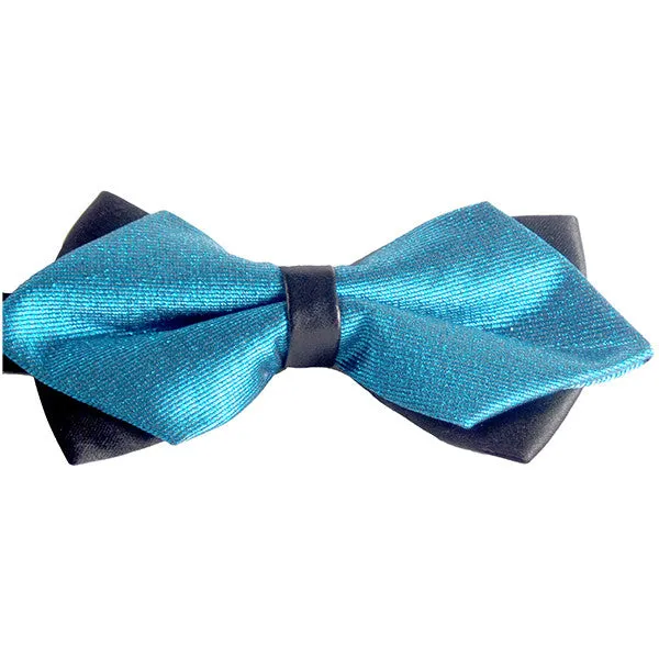 Blue Pre-Tied Diamond Point Formal Bow Ties