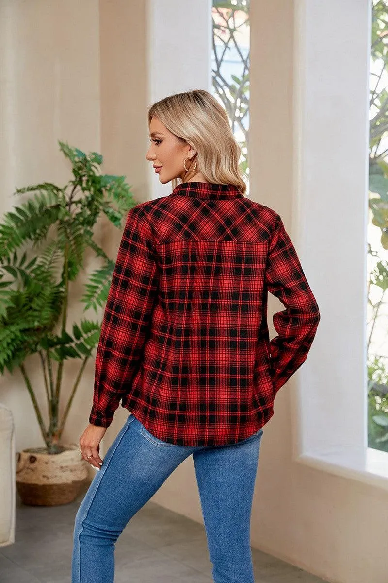 Button Up Plaid Long Sleeve