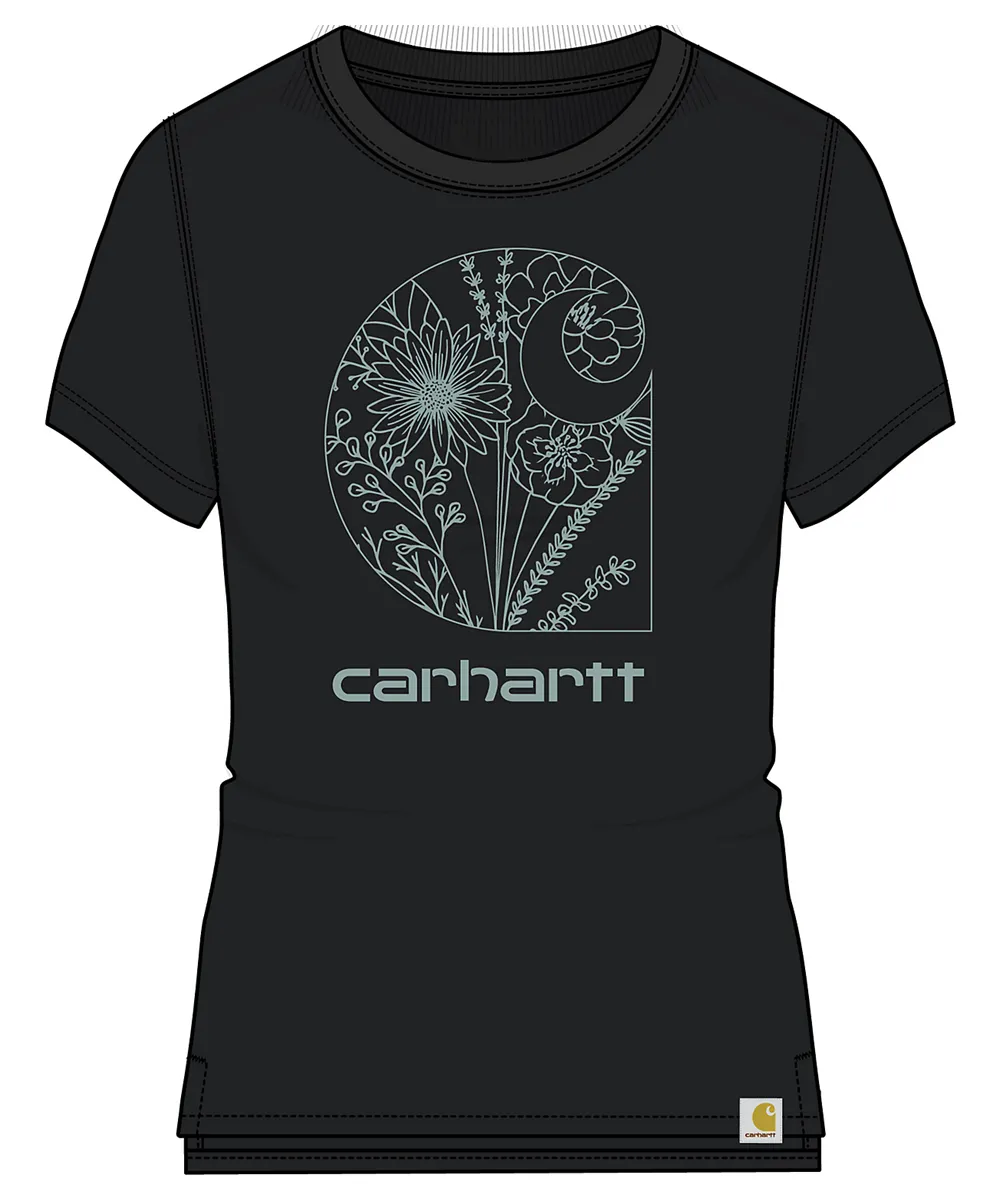 Carhartt Women's Relaxed Fit Floral Print T-shirt - Black