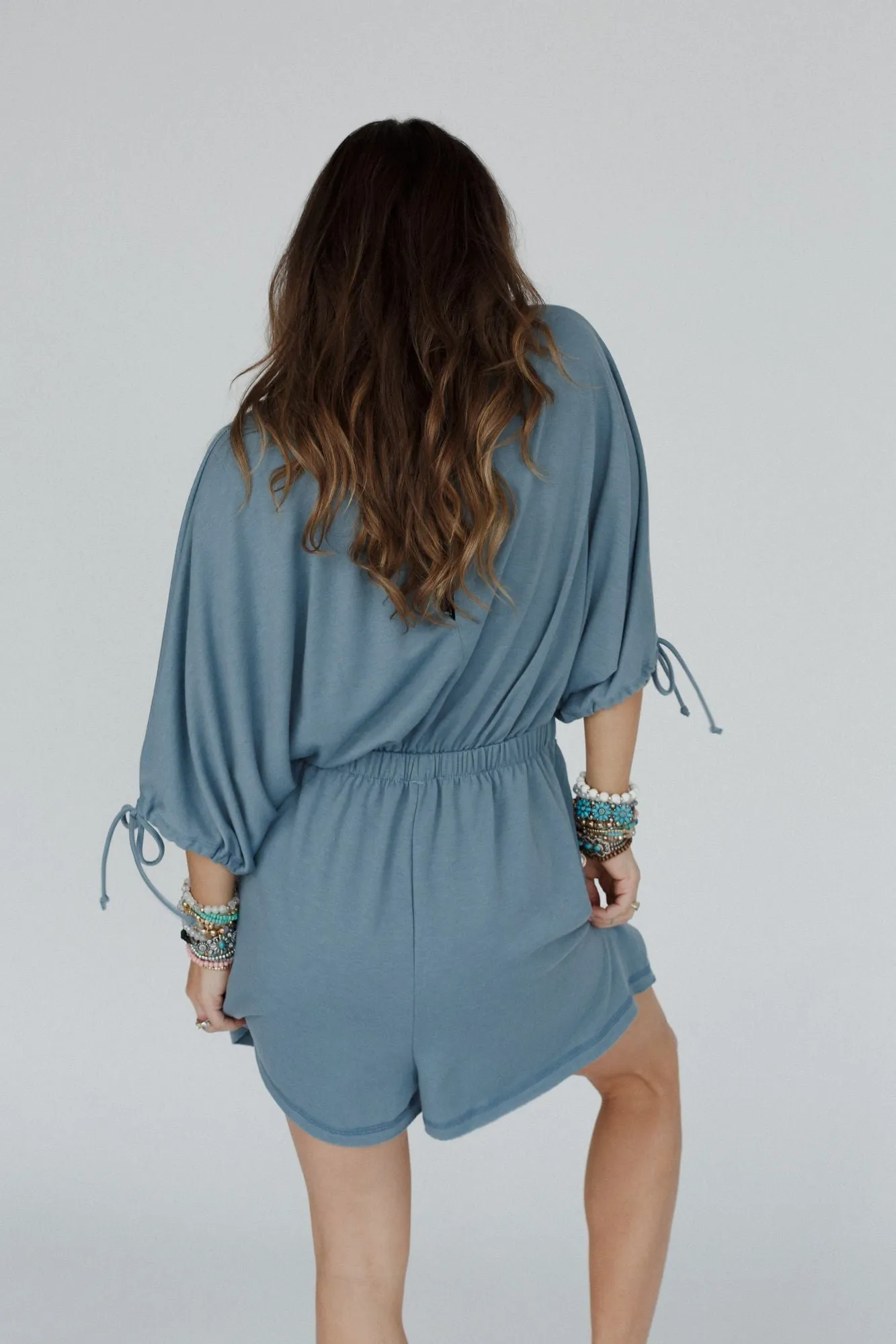 Carolina Comfy Romper - Gunmetal