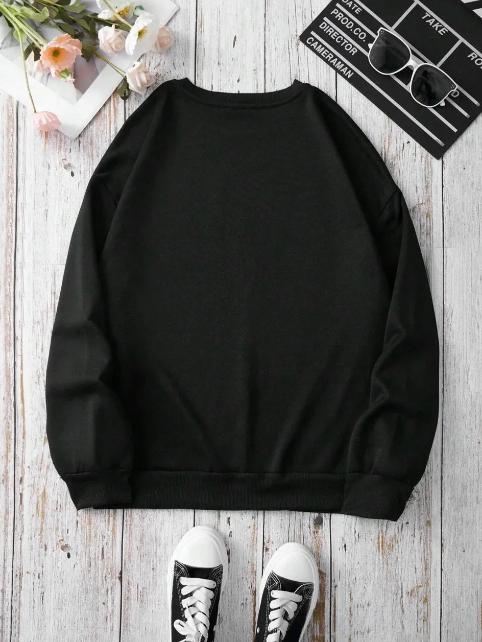 Casual Women Sweatshirt Cowboy Style Pattern Printing Hoodie Comfortable Fleece Soft Pullover Crewneck Loose Female Tops Clothes