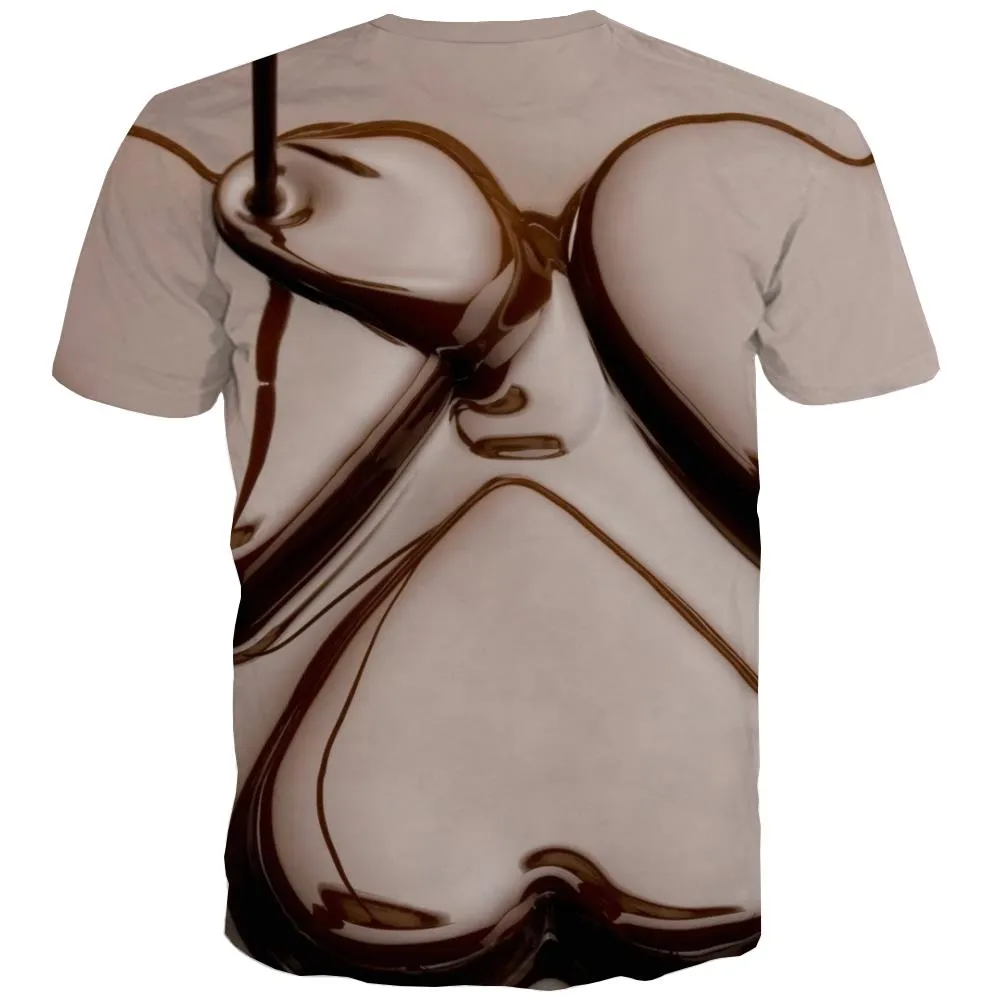 Chocolate T shirts Men Brown T-shirts Graphic Delicious Tshirts Cool Bitter Tshirt Anime