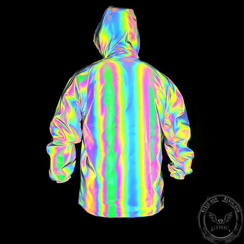 Colorful Cargo Reflective Hoodie Jacket