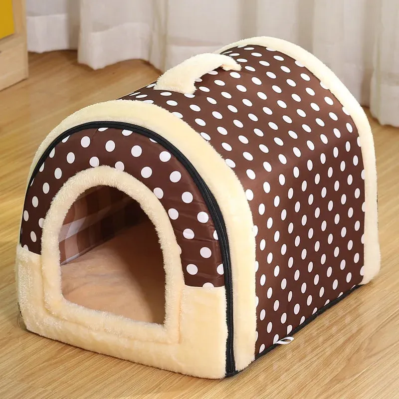 Comfortable Indoor Dog and Cat Bed with Removable Cushion and Non-Slip Base