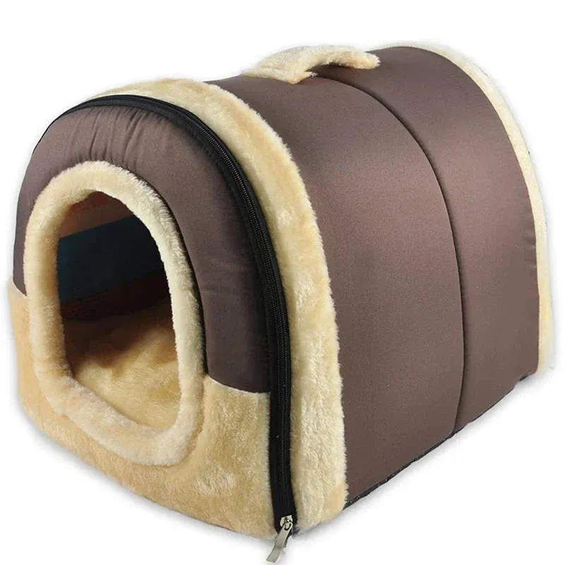 Comfortable Indoor Dog and Cat Bed with Removable Cushion and Non-Slip Base