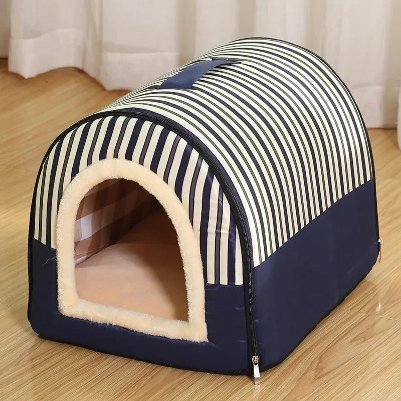 Comfortable Indoor Dog and Cat Bed with Removable Cushion and Non-Slip Base