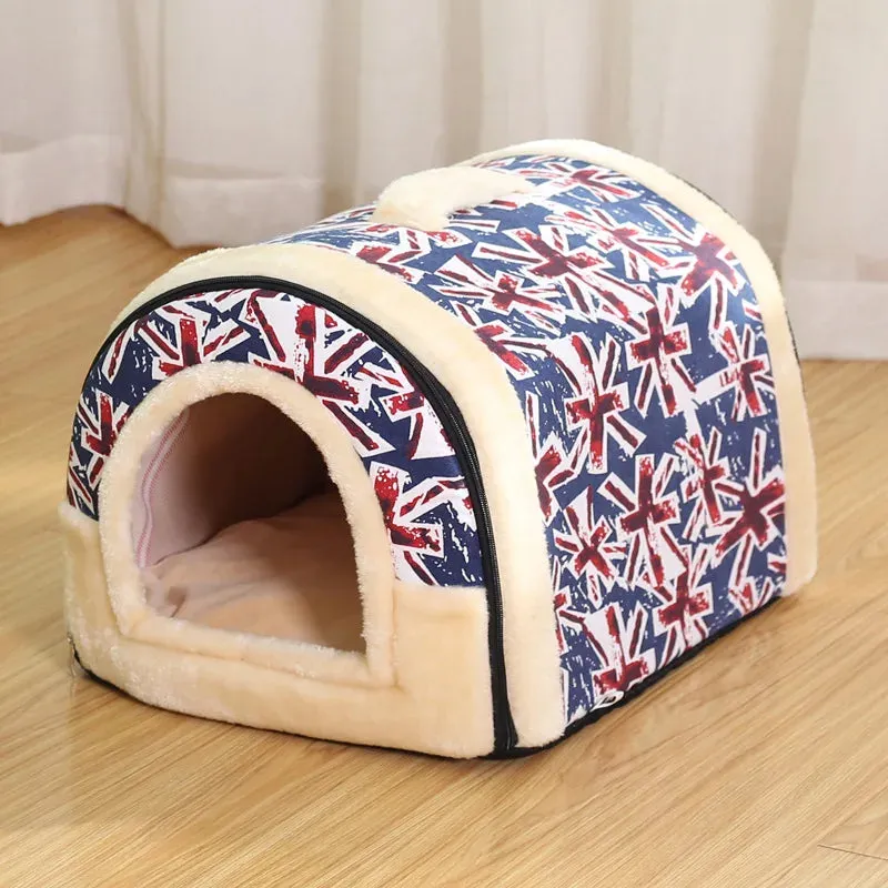 Comfortable Indoor Dog and Cat Bed with Removable Cushion and Non-Slip Base