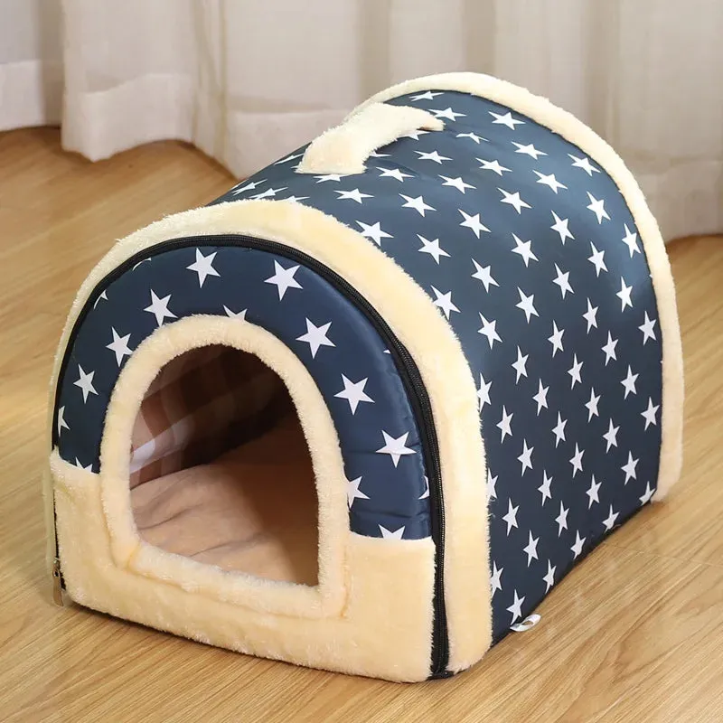 Comfortable Indoor Dog and Cat Bed with Removable Cushion and Non-Slip Base