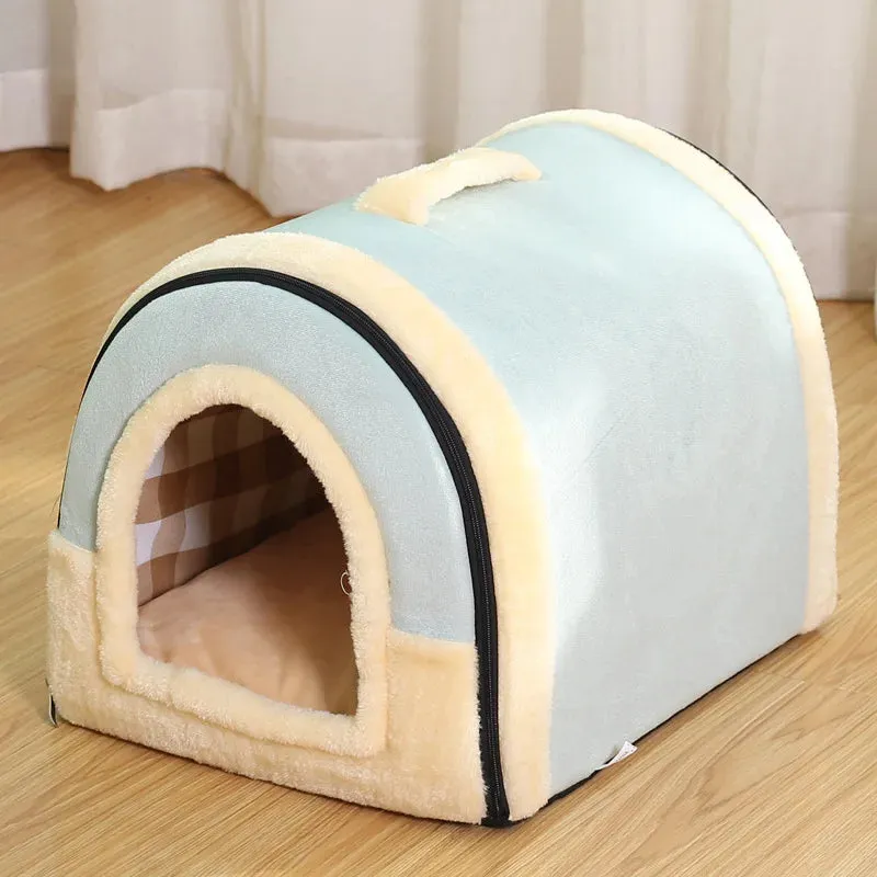 Comfortable Indoor Dog and Cat Bed with Removable Cushion and Non-Slip Base