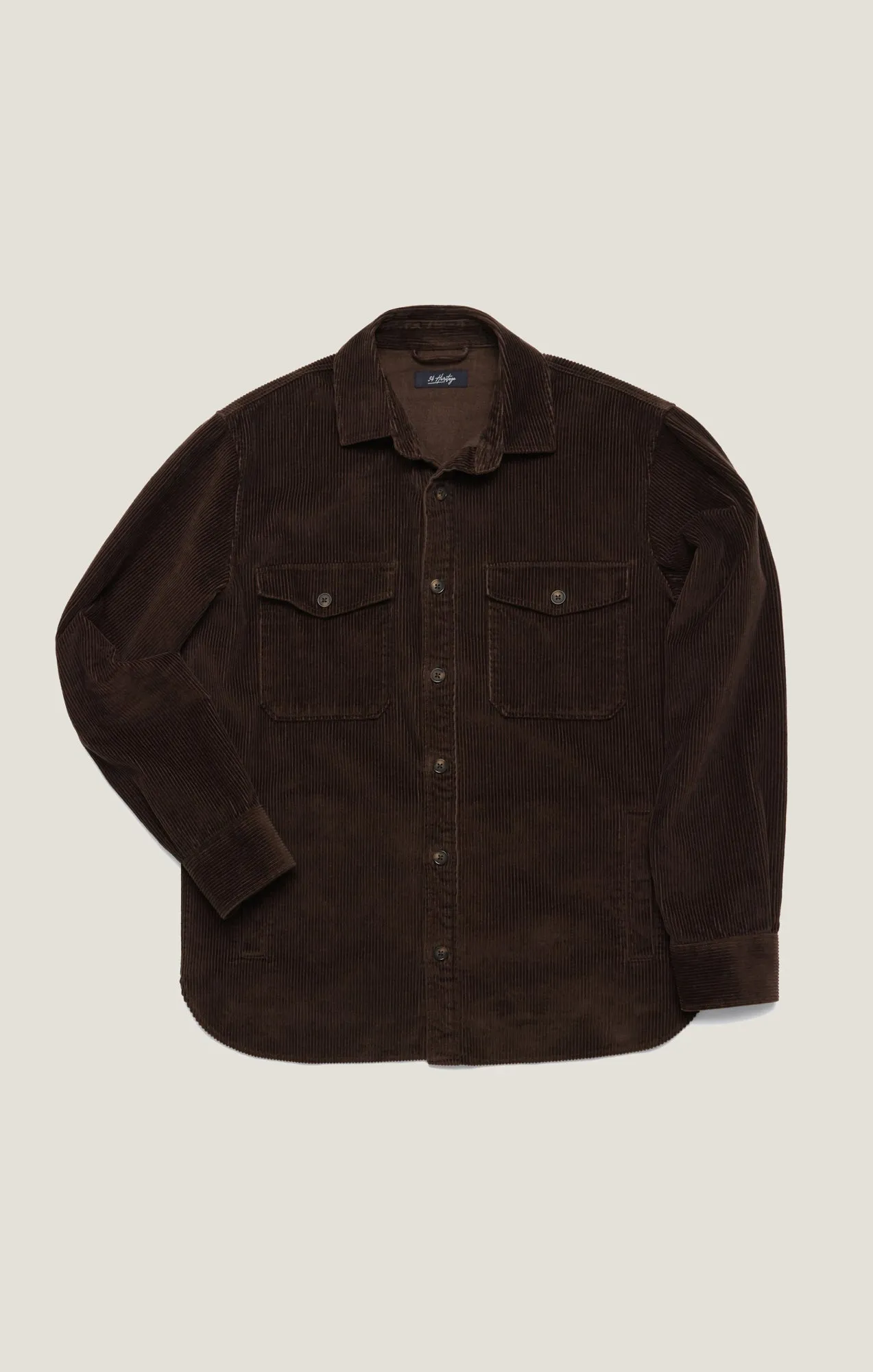 Corduroy Overshirt in Chocolate Brown