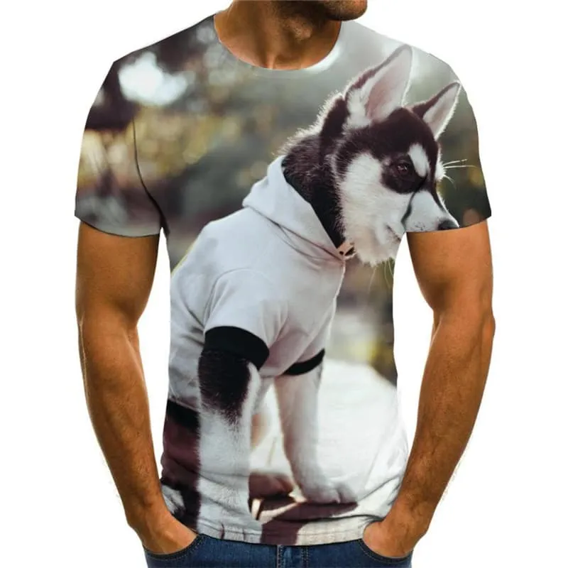 Dog T shirts Men Animal Tshirt Printed Harajuku T-shirts 3d Short Sleeve