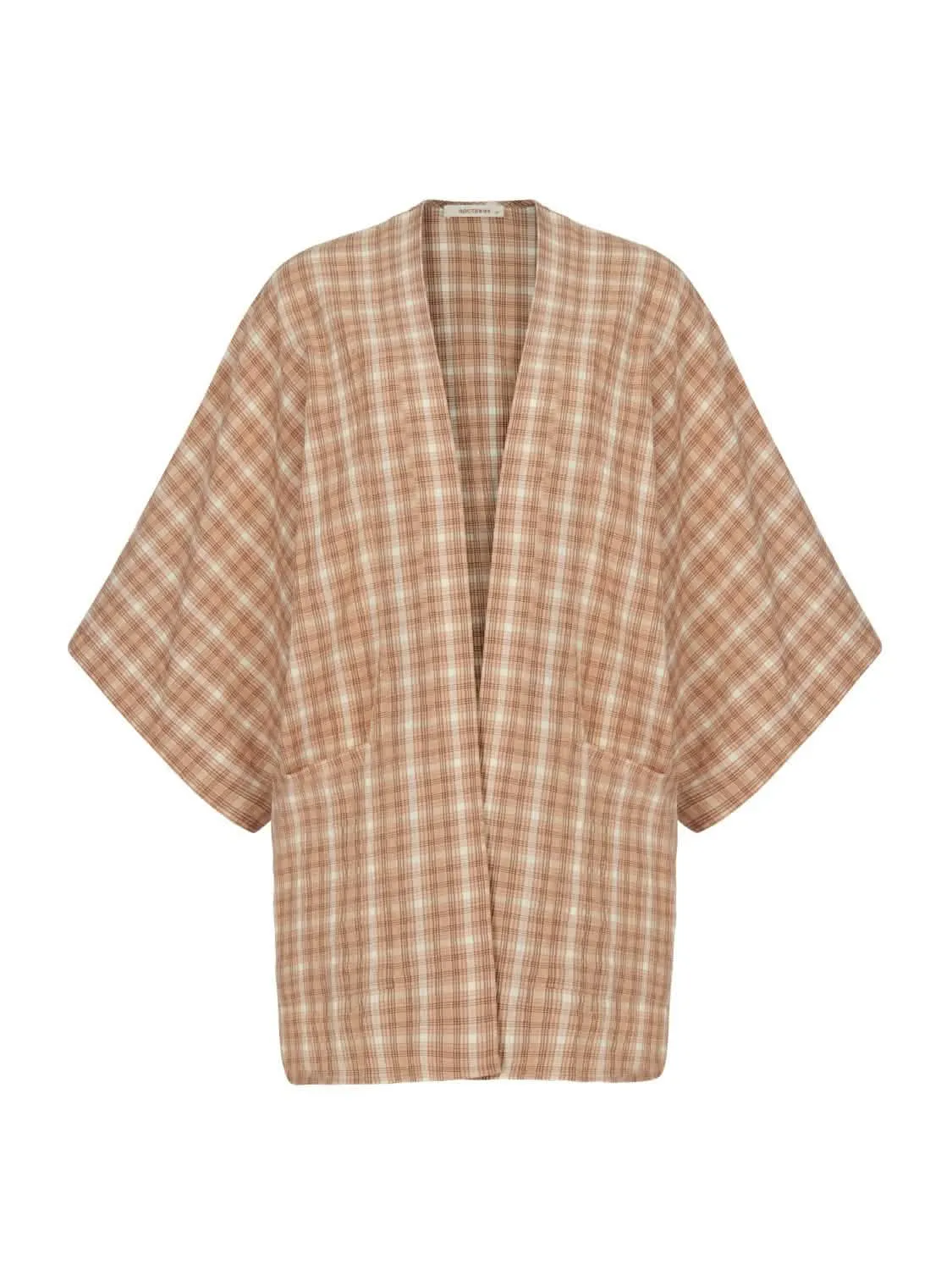 Elegant Summer Plaid Kimono with Relaxed Shoulders