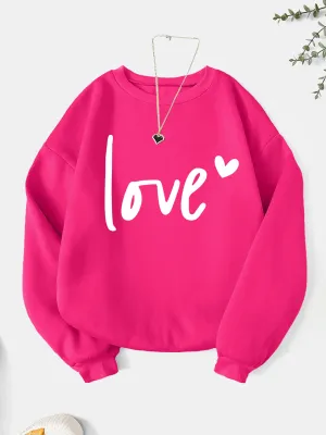 Fashion letter print sweatshirt crew neck casual sweatshirt for winter & fall women's clothing