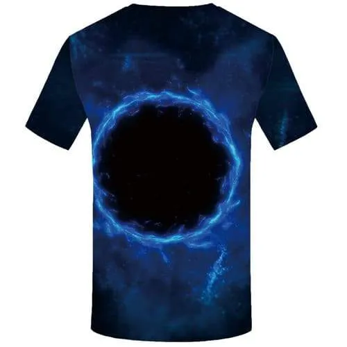 Galaxy T shirts Men Black Hole T-shirts Graphic Flame T shirts Funny Blue Tshirt Anime Space Shirt Print Short Sleeve Fashion