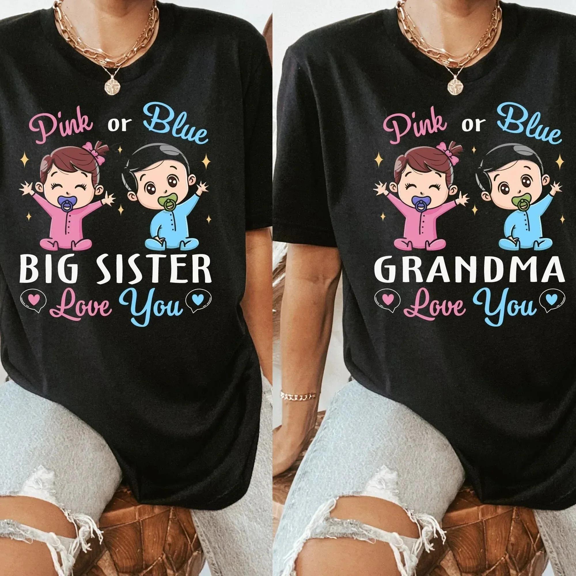 Gender Reveal Shirts, Family Gender Reveal Matching Group Party T-Shirt, Pregnancy Reveal to Husband, Soon to Be Mom, New Baby Coming Soon