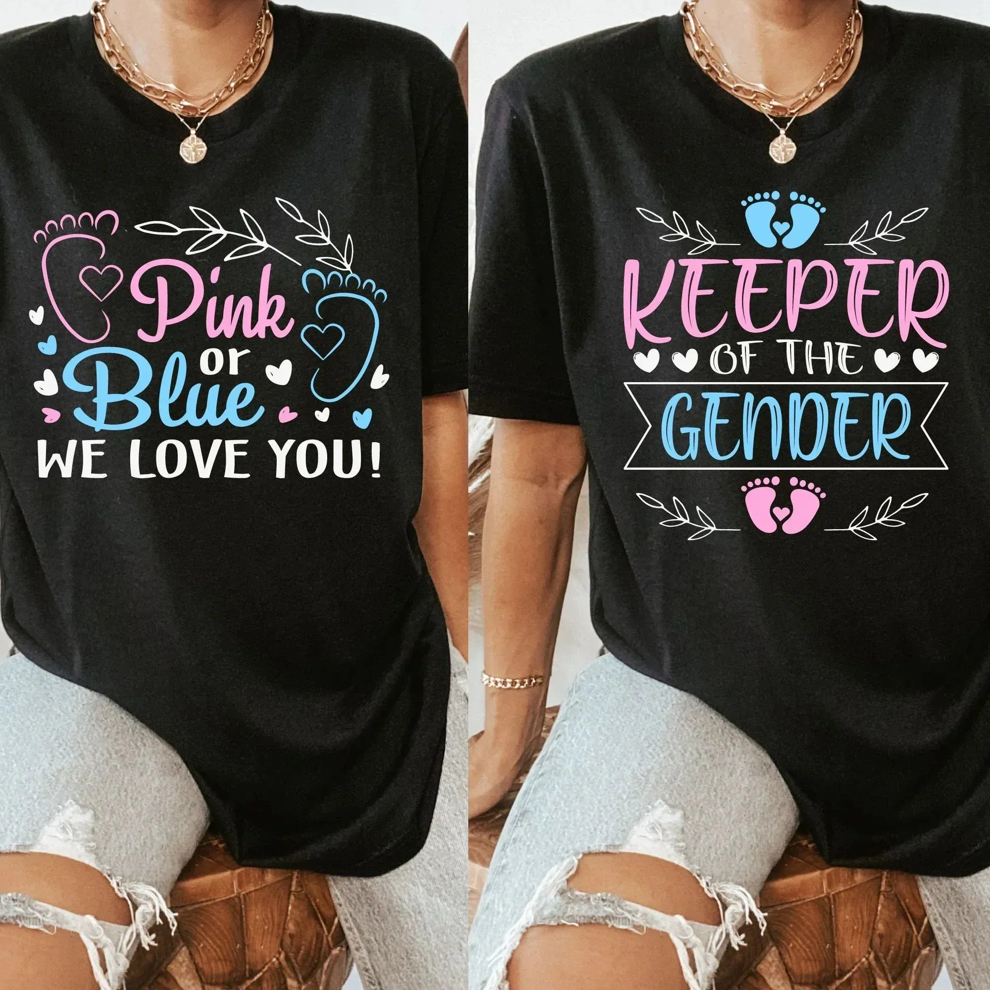 Gender Reveal Shirts, Family Gender Reveal Matching Group Party T-Shirt, Pregnancy Reveal to Husband, Soon to Be Mom, New Baby Coming Soon