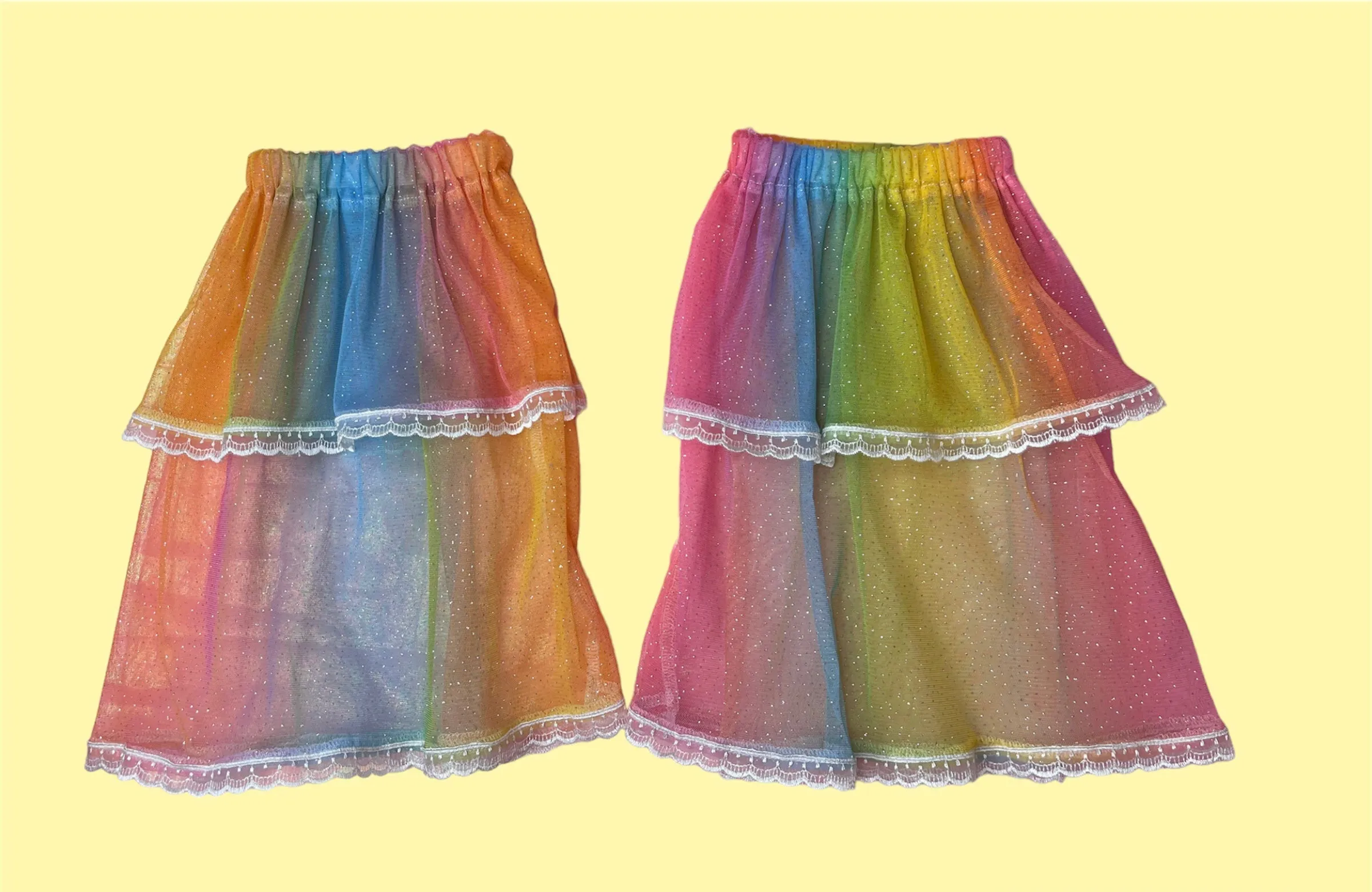 Glitter Rainbow Tulle Leg Warmers