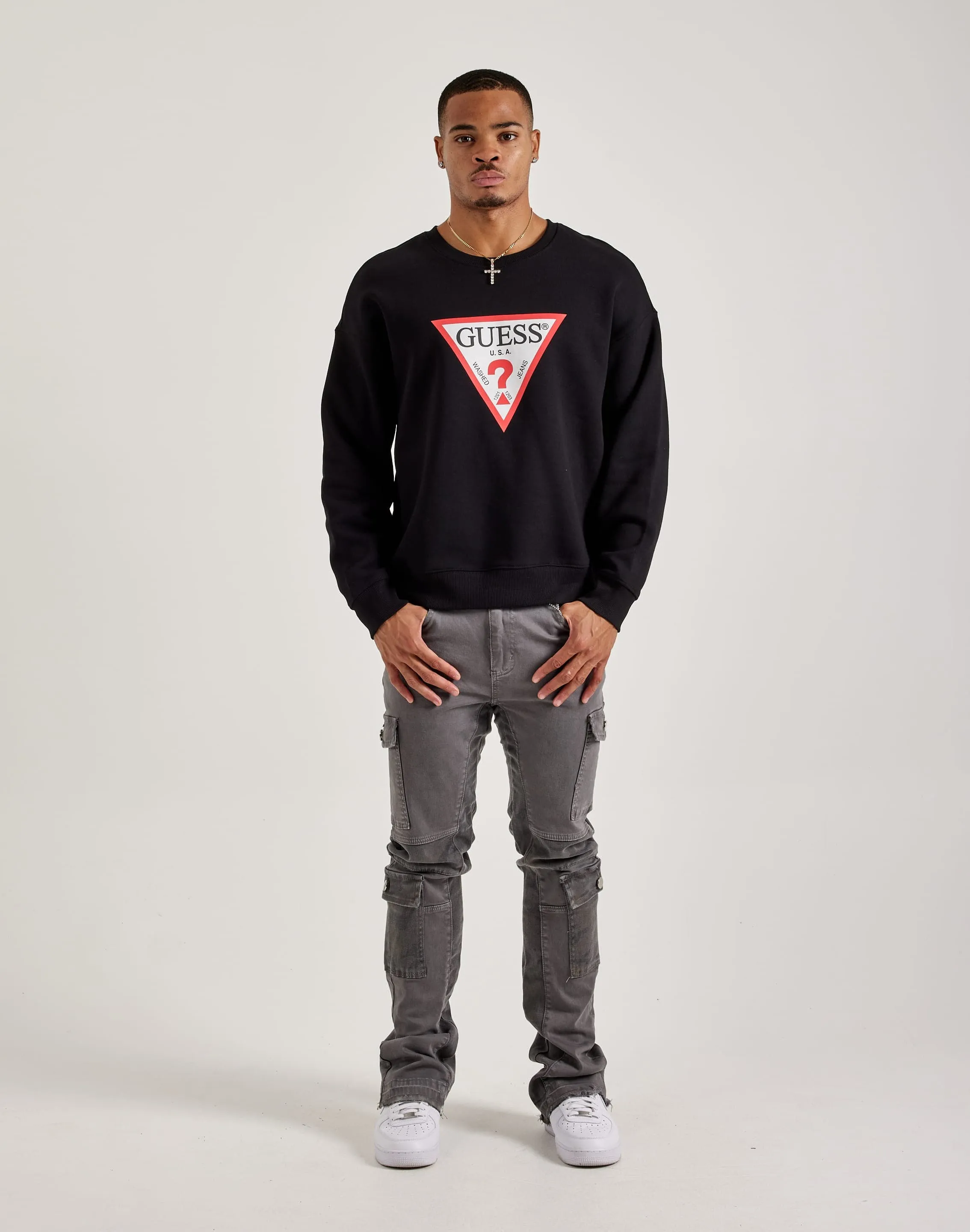 Guess Iconic Triangle Crewneck Sweatshirt