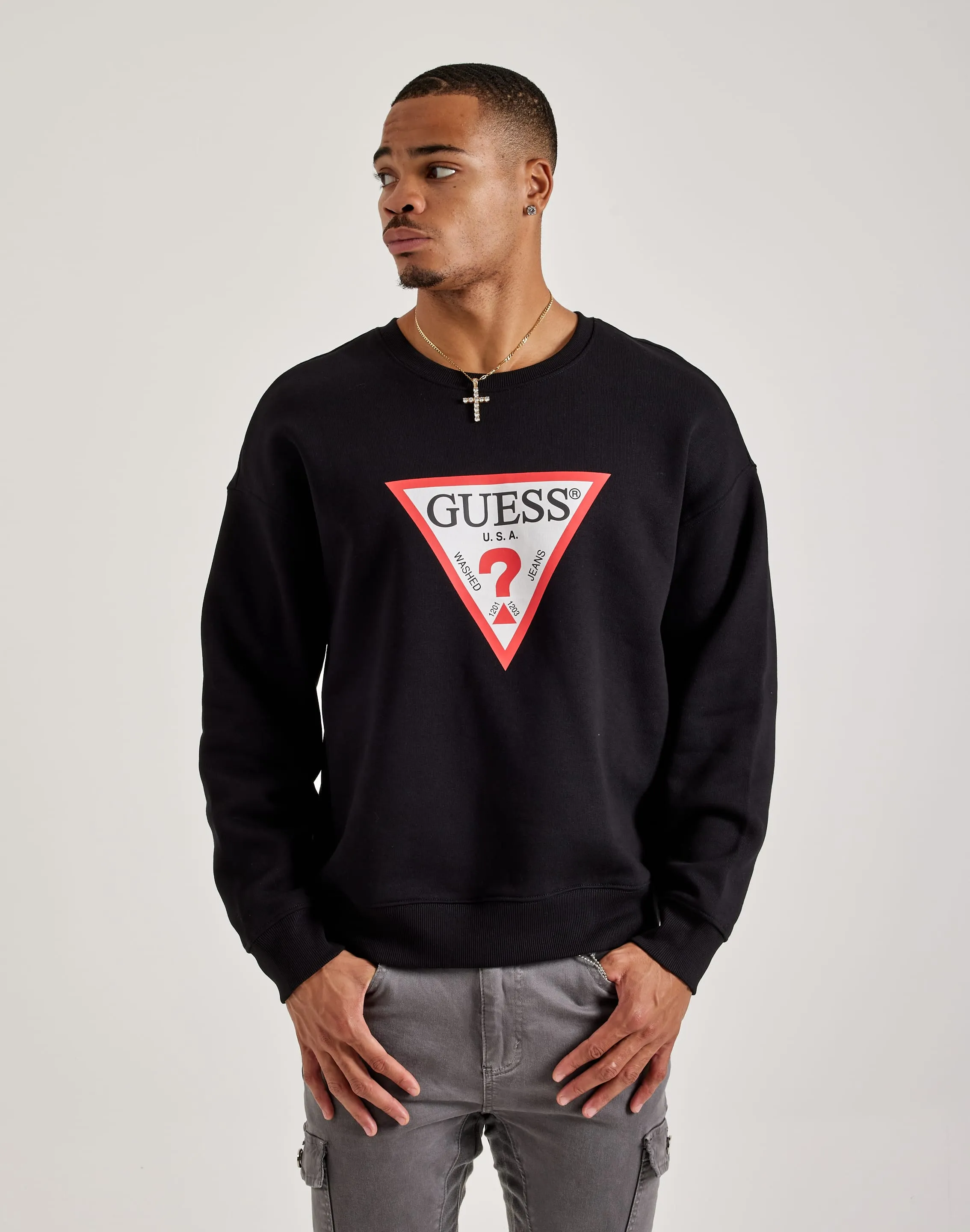 Guess Iconic Triangle Crewneck Sweatshirt