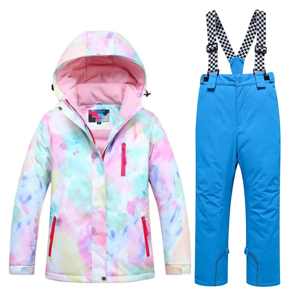 Hotian Girl Snow Jackets & Pants Set Insulated Suits