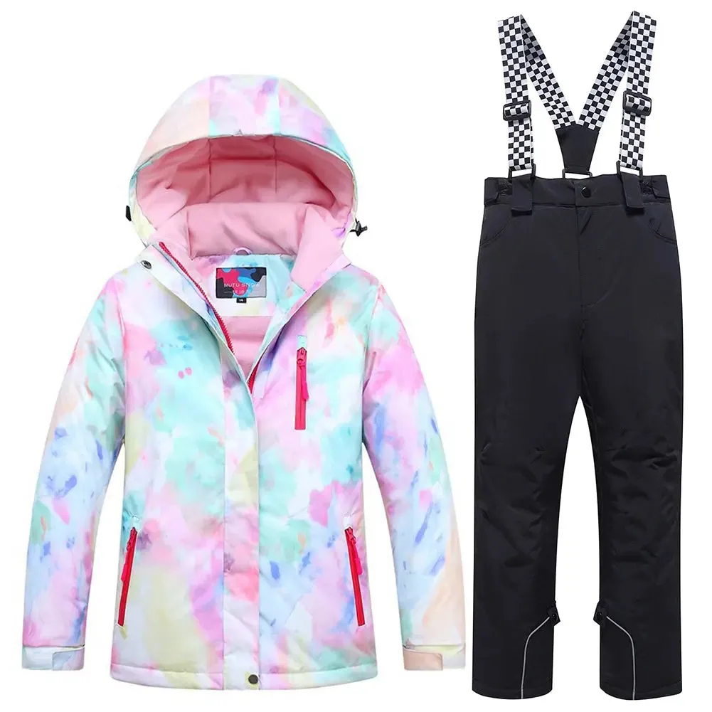 Hotian Girl Snow Jackets & Pants Set Insulated Suits