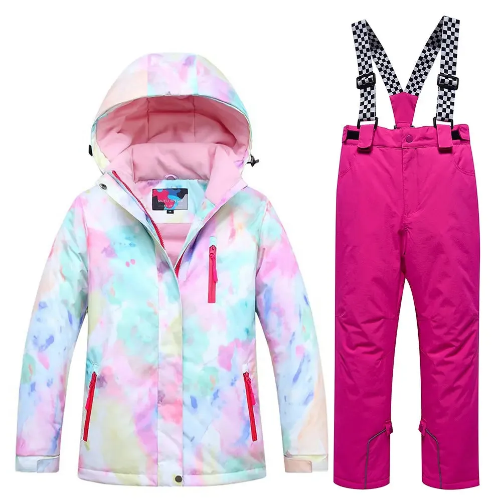 Hotian Girl Snow Jackets & Pants Set Insulated Suits