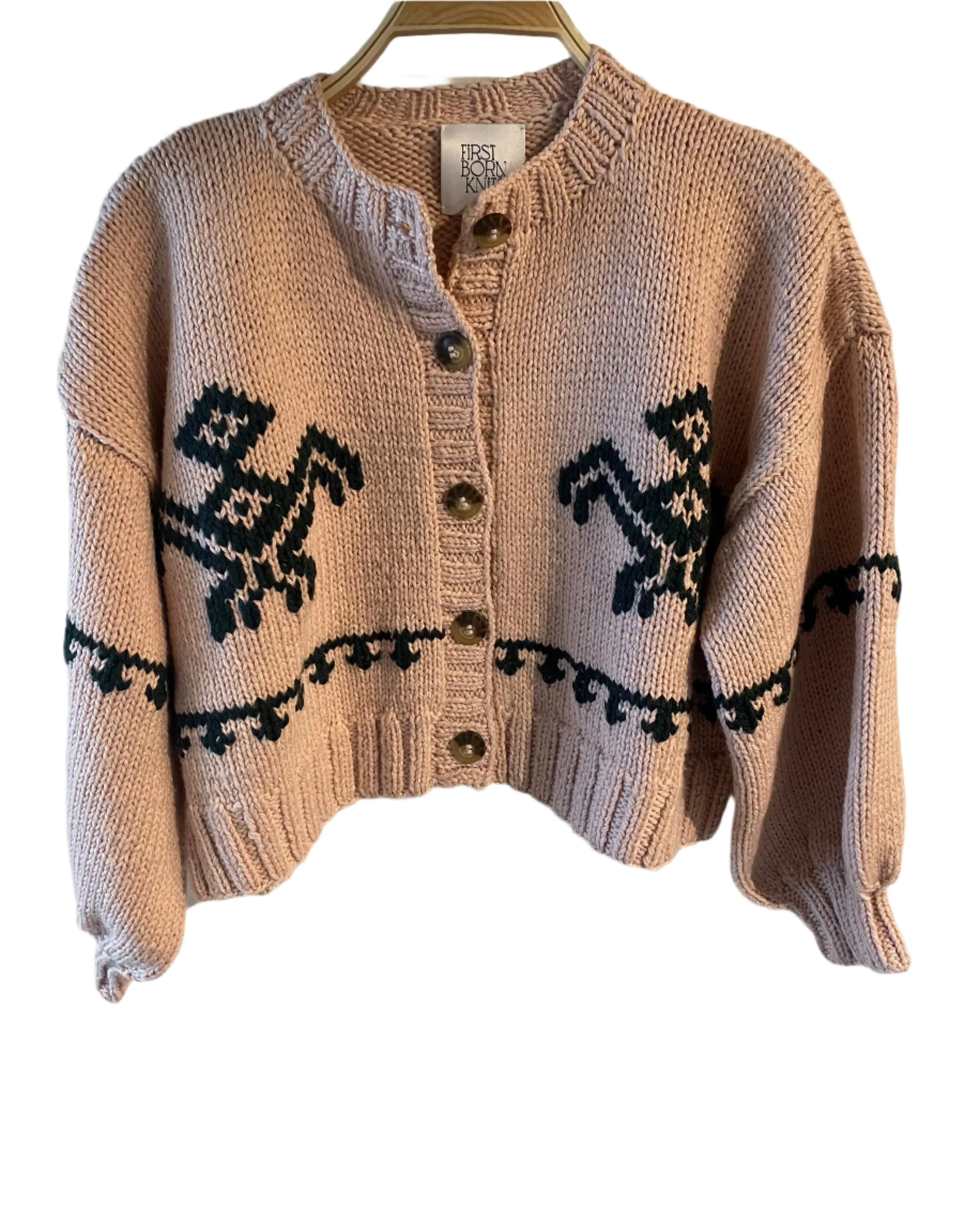 Inca Bird Chunky Cardi | Dusty Pink