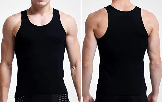 ITRAT® Men's Cotton Vests Tank Tops Sleeveless Plain Breathable Slim Fit Summer Top Vest Everyday Athletic wear, Easy Fit Men Workout Shirts (Pack 1)