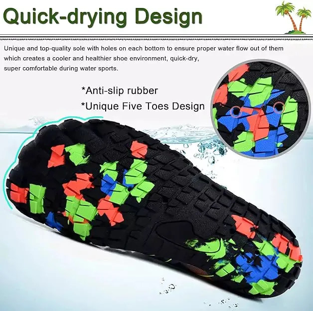 JETSKI Water Shoes Men/Women Sneakers Barefoot Outdoor Beach Sandals Upstream Aqua Shoes Quick-Dry River Sea Diving Swimming(Black/Green)