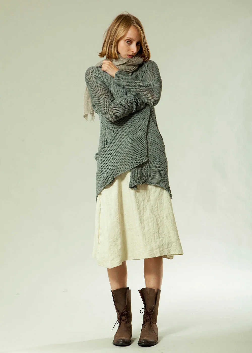 Long T Soy Cardigan - Gray