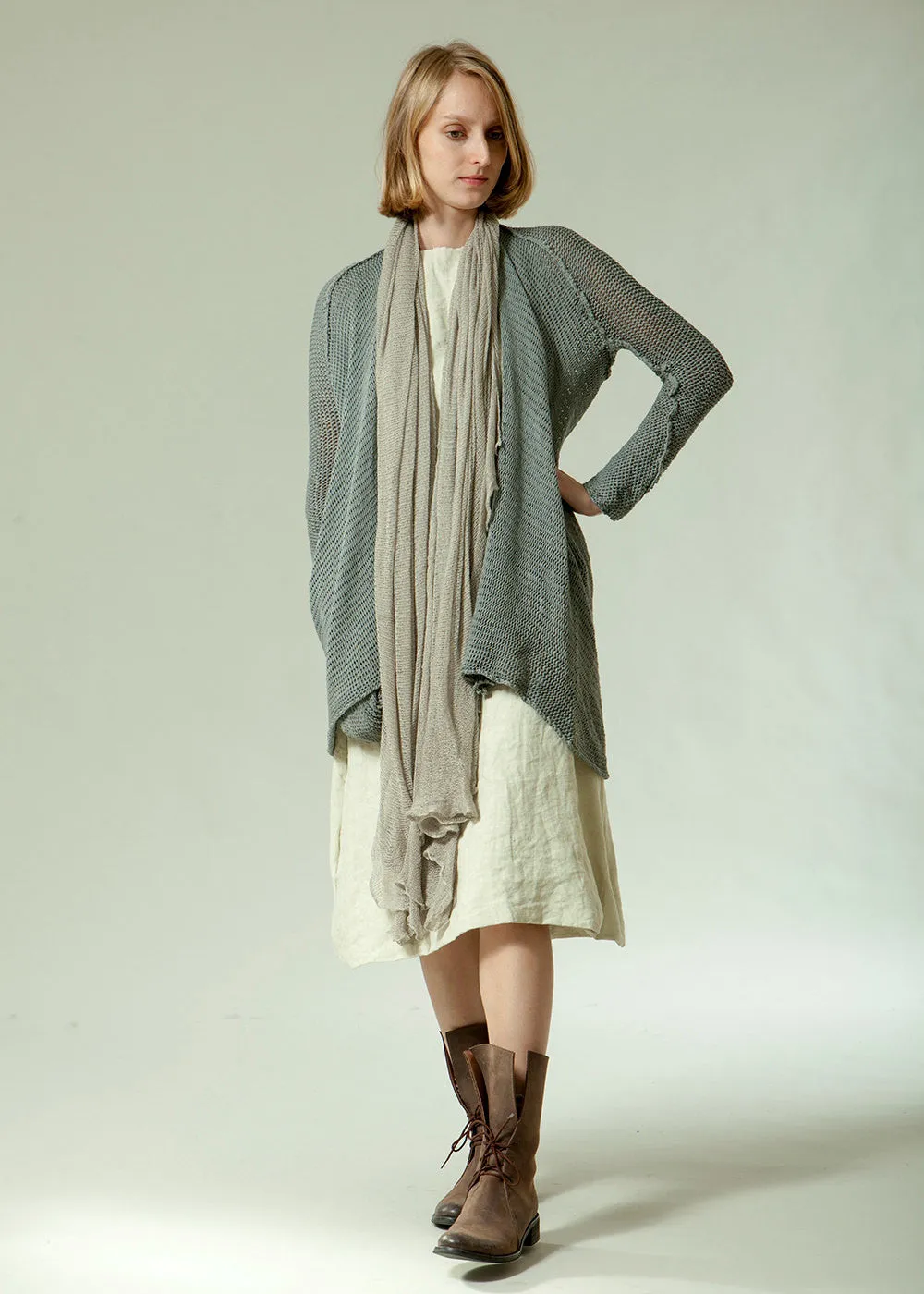 Long T Soy Cardigan - Gray