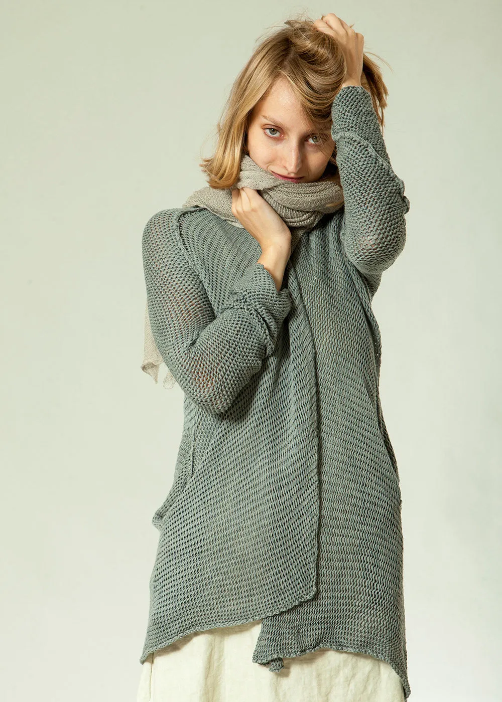 Long T Soy Cardigan - Gray