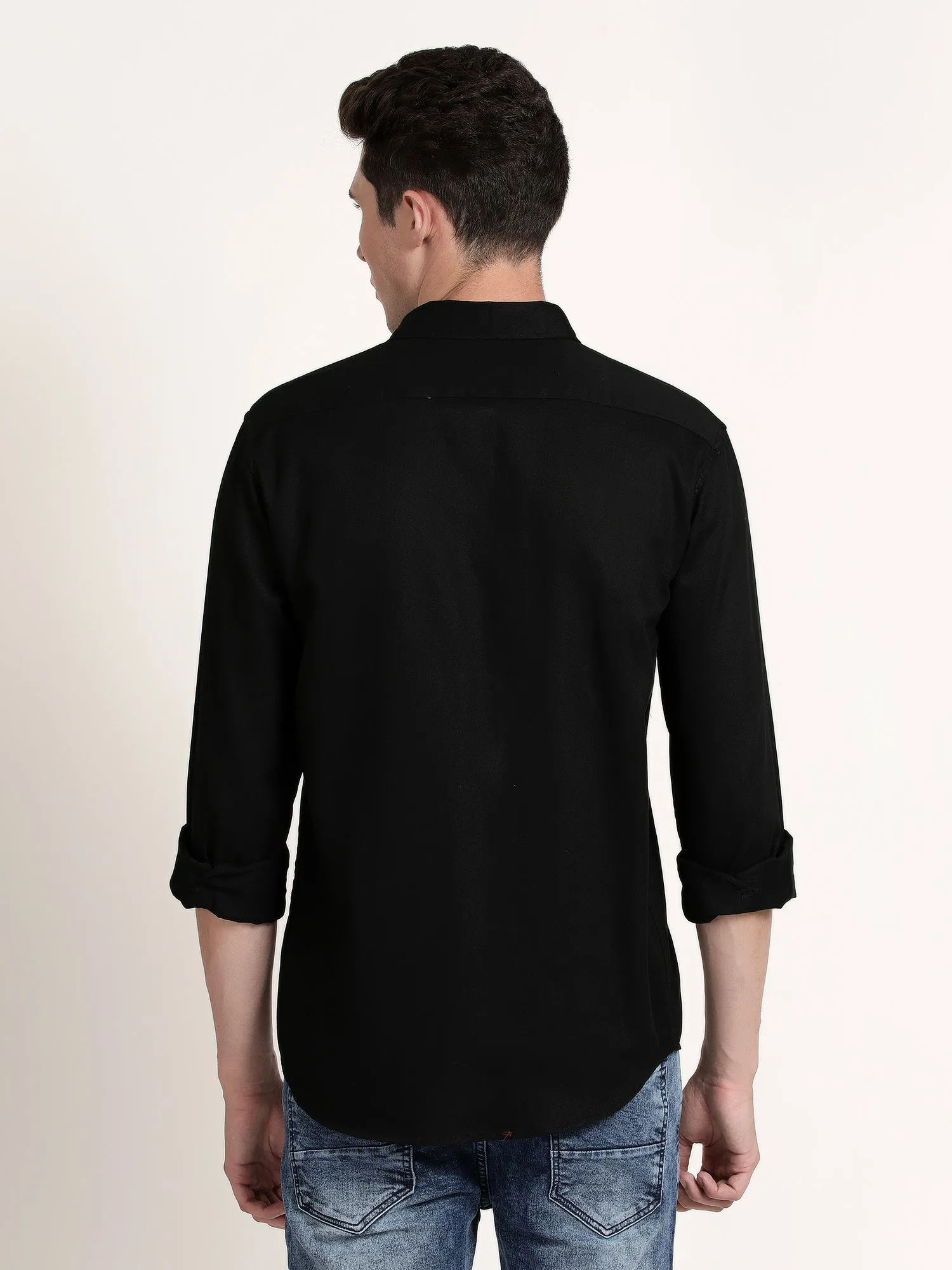 Men Black Solid Formal Shirt (GBHM5025)