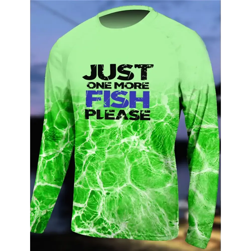 Men's Outdoor Long Sleeve UV Breathable Quick Dry Shirt Just One More Fish