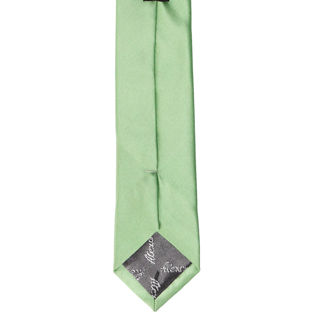 Mint Green Skinny Solid Color Necktie, 2" Width