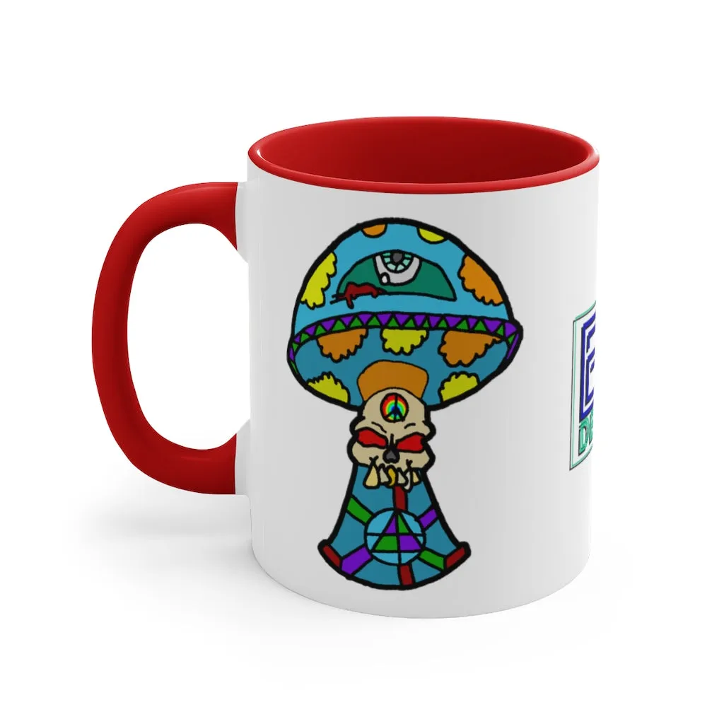 Multicolored Skull Shroom Accent Coffee Mug, 11oz