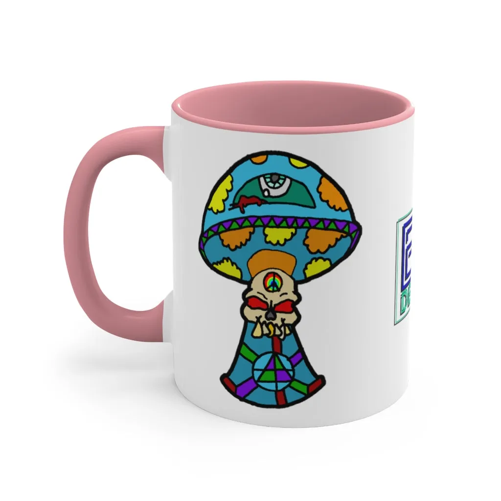 Multicolored Skull Shroom Accent Coffee Mug, 11oz