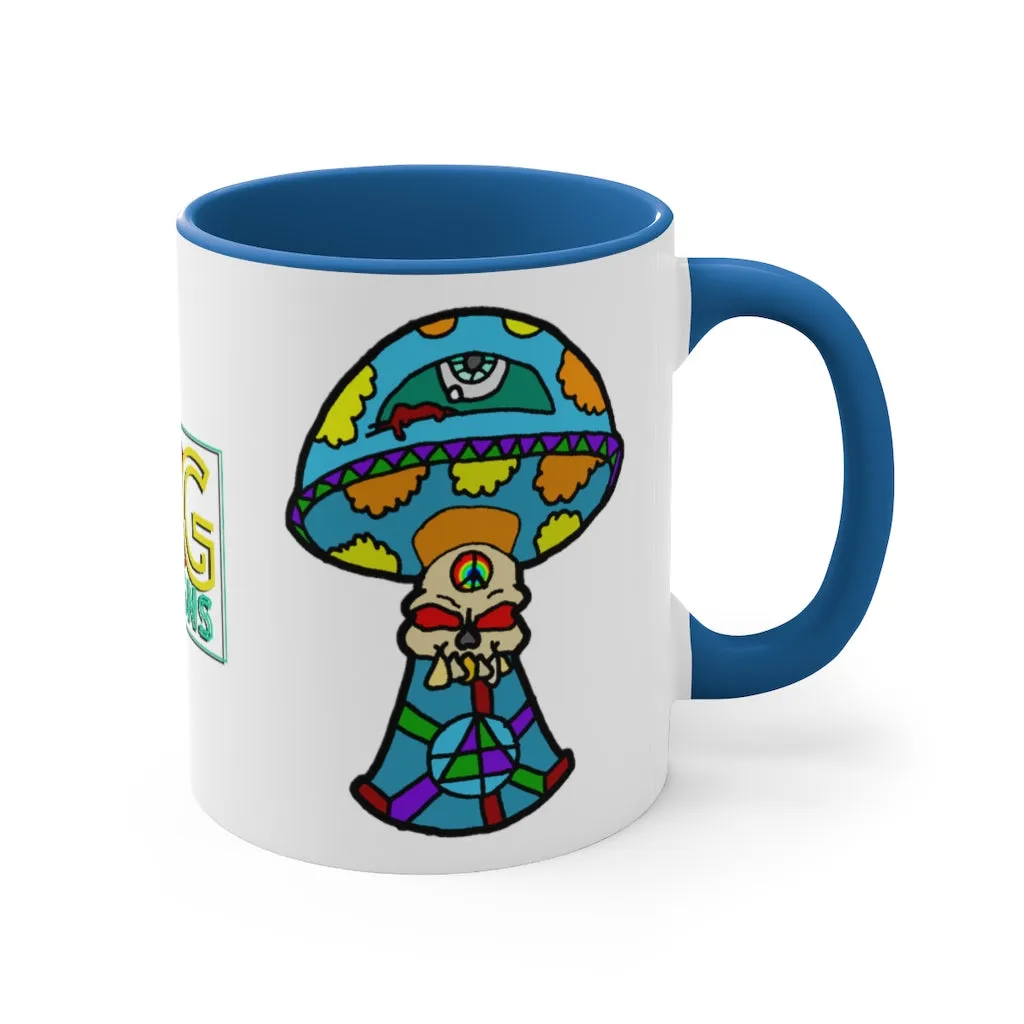 Multicolored Skull Shroom Accent Coffee Mug, 11oz