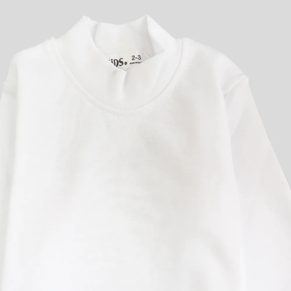 Offwhite Long-Sleeved Plain Half Collar T-Shirt