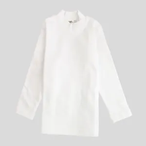 Offwhite Long-Sleeved Plain Half Collar T-Shirt