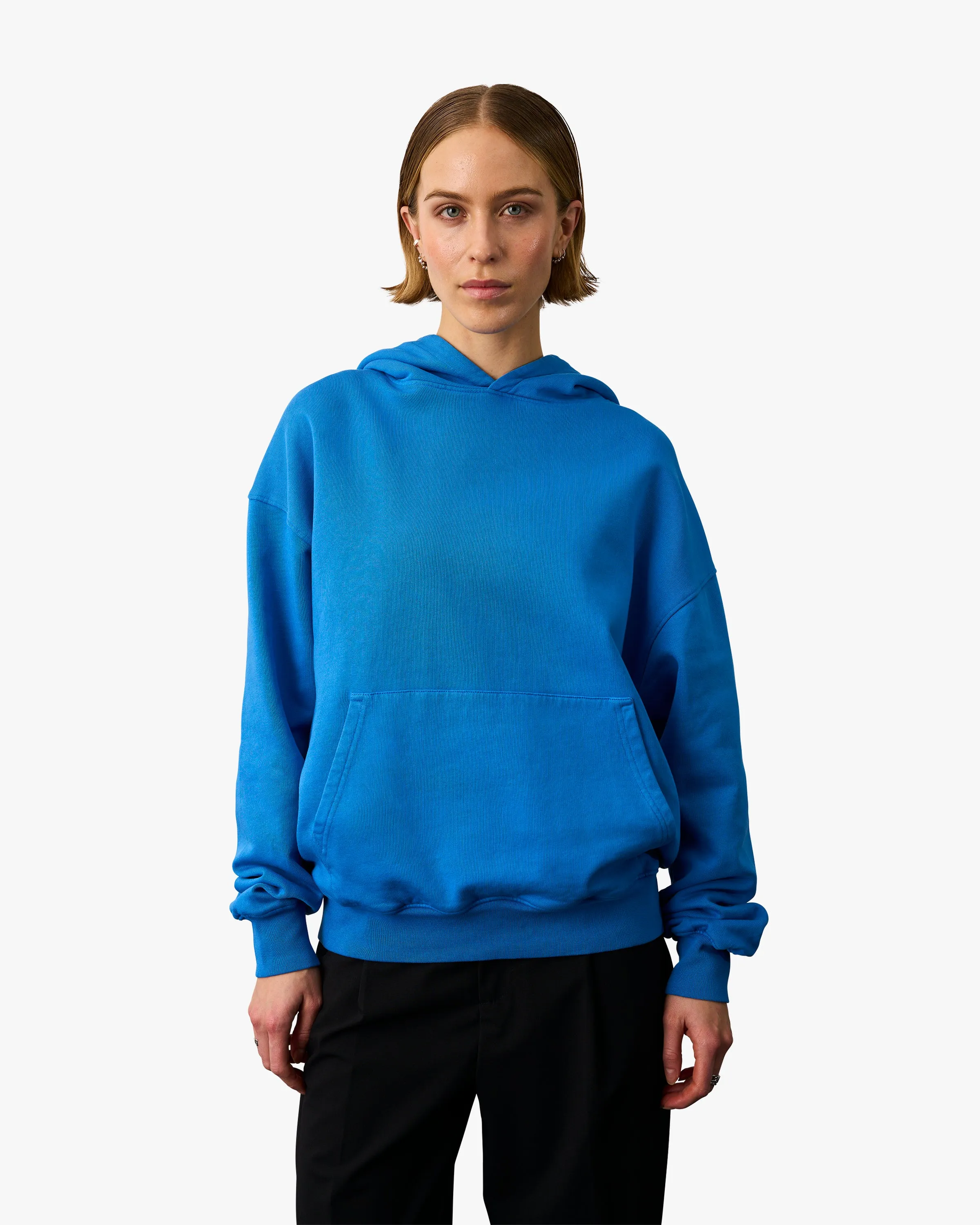 Organic Oversized Hood - Pacific Blue