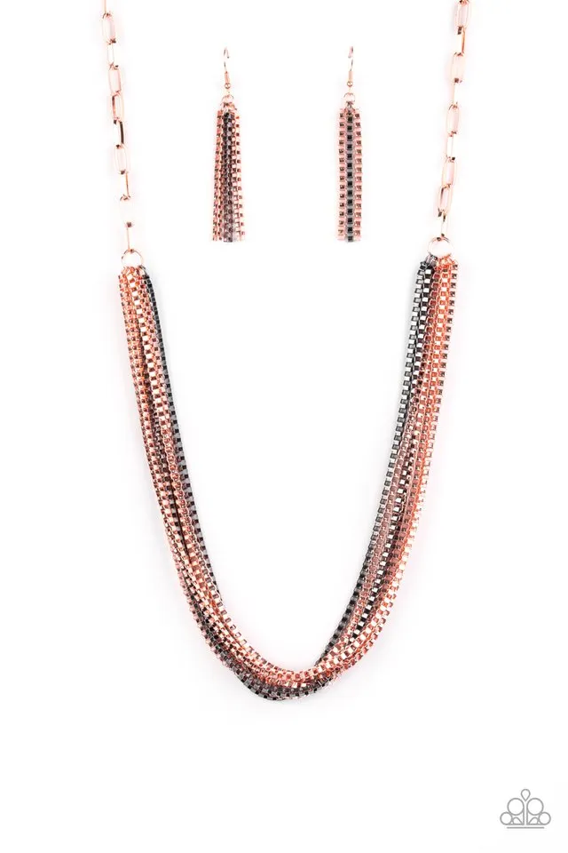 Paparazzi Necklace ~ Beat Box Queen - Copper