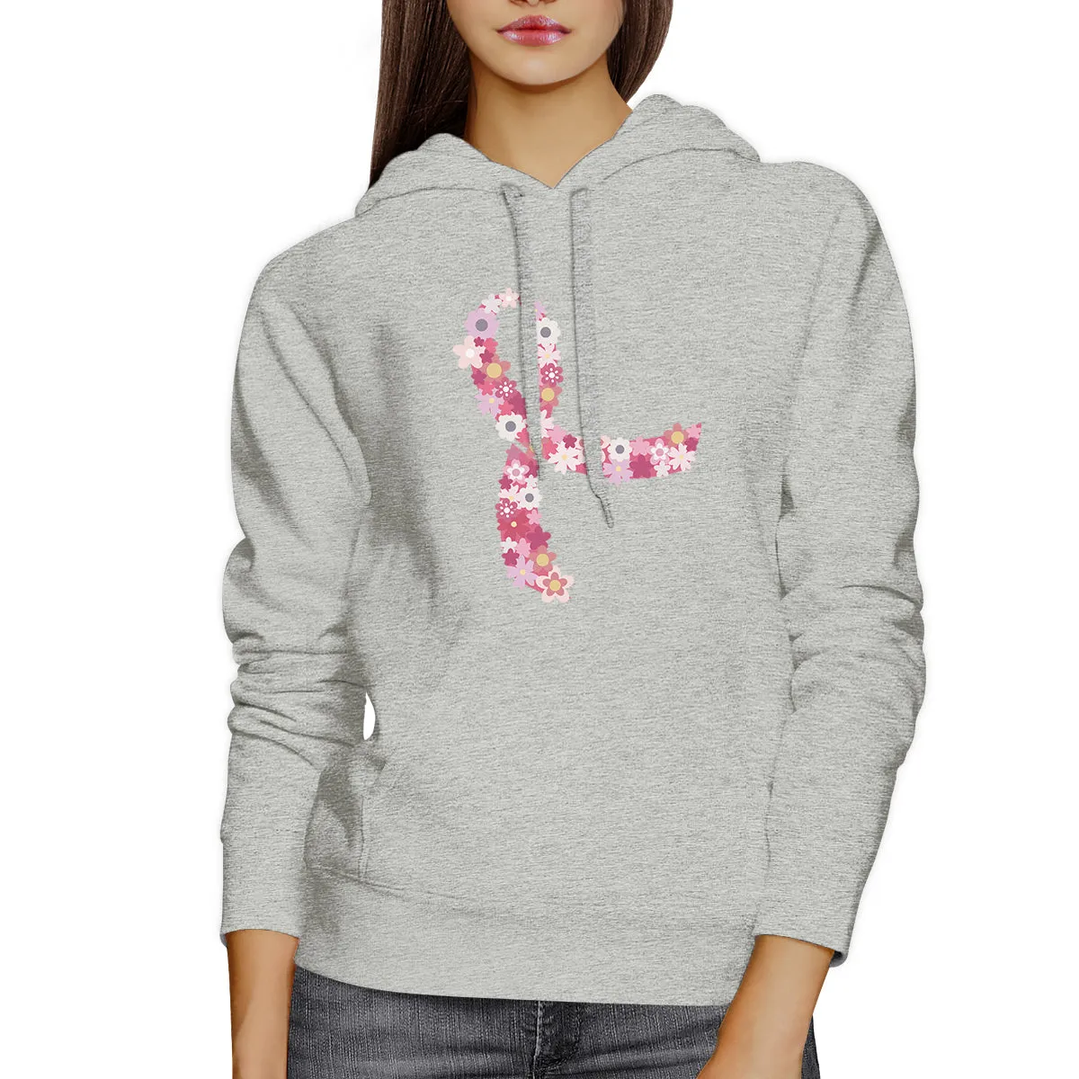 Pink Floral Ribbon Hoodie