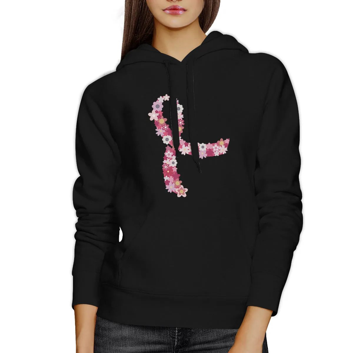 Pink Floral Ribbon Hoodie